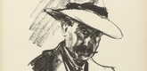 Max Liebermann. Self-Portrait (Selbstbildnis) (plate 2) from the illustrated book Deutsche Graphiker der Gegenwart (German Printmakers of Our Time). 1920 (print executed 1917)
