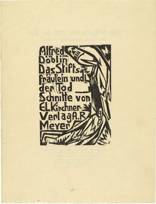 Ernst Ludwig Kirchner. Title page from the illustrated book Das Stiftsfräulein und der Tod. (1912, published 1913)