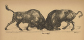 August Gaul. Struggle (Kampf) (headpiece, p. 10) from the periodical Kriegszeit. Künstlerflugblätter, vol. 1, no. 3 (16 Sept 1914). 1914