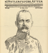 Wilhelm Trübner. General von Falkenheyn (General v. Falkenhayn)  (in-text plate, p. 119) from the periodical Kriegszeit. Künstlerflugblätter, vol. 1, no. 30 (10 March 1915). 1915