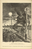 Josef Bato. Advancing in Grenade and Shrapnel Fire (Vorrücken im Granat- und Schrapnellfeuer) (plate, p. 122) from the periodical Kriegszeit. Künstlerflugblätter, vol. 1, no. 30 (10 March 1915). 1915