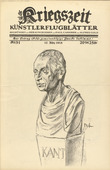 Max Liebermann. Kant (in-text plate, p. 123) from the periodical Kriegszeit. Künstlerflugblätter, vol. 1, no. 31 (17 March 1915). 1915