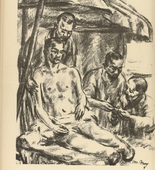M. May. War Hospital in Arabia (Kriegslazarett in Arabien) (plate, p. 124) from the periodical Kriegszeit. Künstlerflugblätter, vol. 1, no. 31 (17 March 1915). 1915