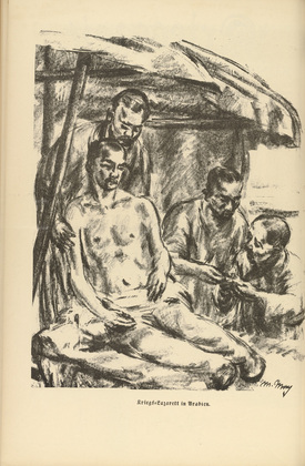 M. May. War Hospital in Arabia (Kriegslazarett in Arabien) (plate, p. 124) from the periodical Kriegszeit. Künstlerflugblätter, vol. 1, no. 31 (17 March 1915). 1915