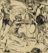 Lovis Corinth. Odysseus and the Suitors (Odysseus und die Freier) from Classical Legends (Antike Legenden). (1919)