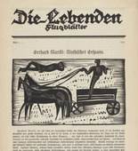 Gerhard Marcks. Mythical Chariot (Mythisches Gespann) (in-text plate, title page) from the periodical Die Lebenden, vol. 1, no. 2. 1924 (print executed 1922)