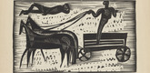 Gerhard Marcks. Mythical Chariot (Mythisches Gespann) (in-text plate, title page) from the periodical Die Lebenden, vol. 1, no. 2. 1924 (print executed 1922)