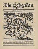 Charles Crodel. Chicken in a Landscape (Huhn in einer Landschaft) (in-text plate, title page) from the periodical Die Lebenden, vol. 1, no. 4. 1924 (print executed 1923)