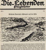 Wilhelm Rudolph. Tugboat on the Elbe (Schlepper auf der Elbe) (in-text plate, title page) from the periodical Die Lebenden, vol. 1, no. 5. 1924 (print executed 1923)
