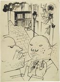 George Grosz. .a Dispute by Moonlight (Disput bei Mondschein) .b Two Men. (c. 1920)