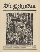 Willy Robert Huth. Place of Edgar Quinet (Place Edgar Quinet) (in-text plate, title page) from the periodical Die Lebenden, vol. 1, no. 6. 1924 (print executed 1923)