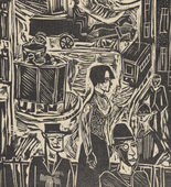 Willy Robert Huth. Place of Edgar Quinet (Place Edgar Quinet) (in-text plate, title page) from the periodical Die Lebenden, vol. 1, no. 6. 1924 (print executed 1923)