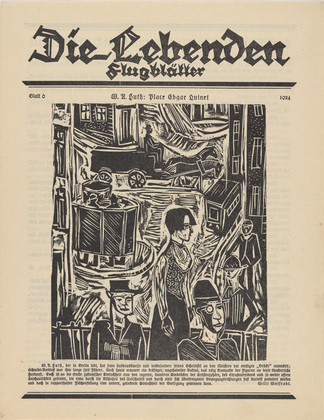 Willy Robert Huth. Place of Edgar Quinet (Place Edgar Quinet) (in-text plate, title page) from the periodical Die Lebenden, vol. 1, no. 6. 1924 (print executed 1923)