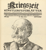Wilhelm Trübner. Otto v. Bismarck (in-text plate, p. 131) from the periodical Kriegszeit. Künstlerflugblätter, vol. 1, no. 33 (31 March 1915). 1915