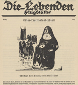 Christoph Voll. Punishment Scene at the Orphanage (Strafszene im Waisenhaus) (in-text plate, title page) from the periodical Die Lebenden, vol. 1, no. 7. 1925 (print executed 1924)
