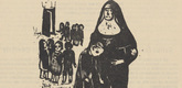 Christoph Voll. Punishment Scene at the Orphanage (Strafszene im Waisenhaus) (in-text plate, title page) from the periodical Die Lebenden, vol. 1, no. 7. 1925 (print executed 1924)