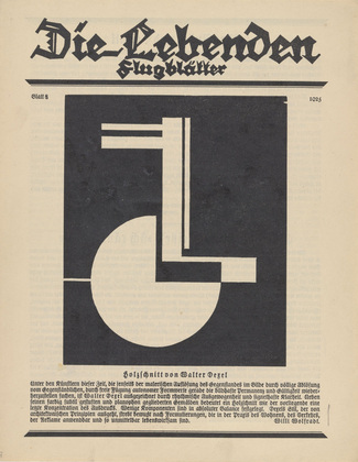 Walter Dexel. In-text plate (title page) from the periodical Die Lebenden, vol. 1, no. 8. 1925  (print executed 1924)