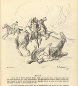 Max Liebermann. Cavalry Battle (Reiterkampf) (headpiece, p. 133) from the periodical Kriegszeit. Künstlerflugblätter, vol. 1, no. 33 (31 March 1915). 1915