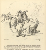 Max Liebermann. Cavalry Battle (Reiterkampf) (headpiece, p. 133) from the periodical Kriegszeit. Künstlerflugblätter, vol. 1, no. 33 (31 March 1915). 1915