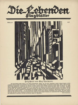 Max Thalmann. In-text plate (title page) from the periodical Die Lebenden, vol. 1, no. 9/10. 1927  (print executed 1926)