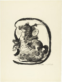 Lovis Corinth. Letter D (Buchstabe D) from the illustrated book in portfolio form The ABCs (Das ABC). (1916, published 1917)