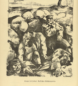 Willy Jaeckel. Grimaces of Death (Fratzen des Todes) (plate, p. 136) from the periodical Kriegszeit. Künstlerflugblätter, vol. 1, no. 34 (7 April 1915). 1915