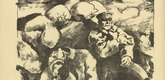 Willy Jaeckel. Grimaces of Death (Fratzen des Todes) (plate, p. 136) from the periodical Kriegszeit. Künstlerflugblätter, vol. 1, no. 34 (7 April 1915). 1915