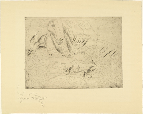 Lyonel Feininger. The Wild Agitated Sea (Das wildaufgeregte Meer). 1917
