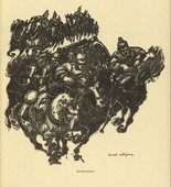 Kurt Schäfer. Field Battery (Feldbatterie) (in-text plate, p. 139) from the periodical Kriegszeit. Künstlerflugblätter, vol. 1, no. 35 (14 April 1915). 1915