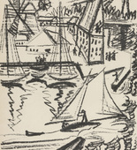 Max Pechstein. Harbor (Fischerhafen) (plate, preceding title page) from Jahrbuch der jungen Kunst, vol. 1. 1920