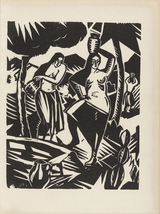 Evarist Adam Weber. At the Fountain (Am Brunnen) (plate, after p. 56) from Jahrbuch der jungen Kunst, vol. 1. 1920
