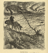 Oskar Nerlinger. Russian War (Russischer Krieg) (headpiece, p. 142) from the periodical Kriegszeit. Künstlerflugblätter, vol. 1, no. 35 (14 April 1915). 1915