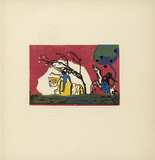 Vasily Kandinsky. Two Riders Before Red (Zwei Reiter vor Rot) (plate, folio 4) from Klänge (Sounds). (1913)