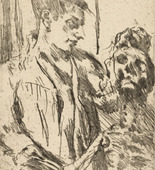 Lovis Corinth. Death and the Youth (Tod und Jüngling) from the portfolio Dance of Death (Totentanz). (1921, published 1922)