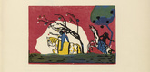 Vasily Kandinsky. Two Riders Before Red (Zwei Reiter vor Rot) (plate, folio 4) from Klänge (Sounds). (1913)