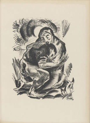 Josef Eberz. Reconciliation (Versöhnung) (plate, after p. 268) from Jahrbuch der jungen Kunst, vol. 1. 1920