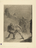 Max Slevogt. Duel (Zweikampf) (plate 5) for the portfolio Black Scenes (Schwarze Szenen). 1904 (published 1905)