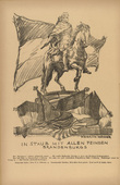 Heinrich Hübner. In the Dust with All Enemies of Brandenburg (In Staub mit allen Feinden Brandenburgs) (in-text plate p. 12) from the periodical Kriegszeit. Künstlerflugblätter, vol. 1, no. 3 (16 Sept 1914). 1914