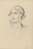 Othon Coubine (or Otakar Kubin). Head of a Girl (Mädchenkopf) (plate, preceding p. 1) from Jahrbuch der jungen Kunst, vol. 4. 1923