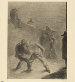 Max Slevogt. Duel (Zweikampf) (plate 5) for the portfolio Black Scenes (Schwarze Szenen). 1904 (published 1905)