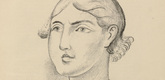 Othon Coubine (or Otakar Kubin). Head of a Girl (Mädchenkopf) (plate, preceding p. 1) from Jahrbuch der jungen Kunst, vol. 4. 1923