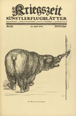 August Gaul. The Bear in the Carpathian Mountains (Der Bär in den Karpathen) (in-text plate, p. 147) from the periodical Kriegszeit. Künstlerflugblätter, vol. 1, no. 37 (28 April 1915). 1915