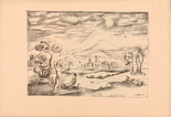Carl (Carlo) Mense. Arcadian Landscape (Arkadische Landschaft) (plate, after p. 202) from Jahrbuch der jungen Kunst, vol. 4. 1923