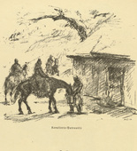Hans Meid. Cavalry Patrol (Kavallerie-Patrouille) (headpiece, p. 148) from the periodical Kriegszeit. Künstlerflugblätter, vol. 1, no. 37 (28 April 1915). 1915