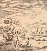 Carl (Carlo) Mense. Arcadian Landscape (Arkadische Landschaft) (plate, after p. 202) from Jahrbuch der jungen Kunst, vol. 4. 1923