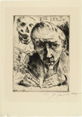 Lovis Corinth. Death and the Artist (Tod und Künstler) from Dance of Death (Totentanz). (1921, published 1922)