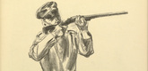 Max Liebermann. Infantryman Shooting (Schiessender Infanterist) (plate, p. 149) from the periodical Kriegszeit. Künstlerflugblätter, vol. 1, no. 37 (28 April 1915). 1915