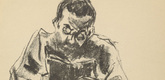 Max Liebermann. Man Reading (Lesender Mann) (plate, after title page) from the yearbook Unser Weg 1919. 1918