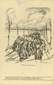 Wilhelm Wagner. Return to the Prison Camp (Rückkehr ins Gefangenenlager) (in-text plate, p. 150) from the periodical Kriegszeit. Künstlerflugblätter, vol. 1, no. 37 (28 April 1915). 1915