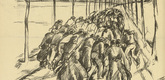 Wilhelm Wagner. Return to the Prison Camp (Rückkehr ins Gefangenenlager) (in-text plate, p. 150) from the periodical Kriegszeit. Künstlerflugblätter, vol. 1, no. 37 (28 April 1915). 1915